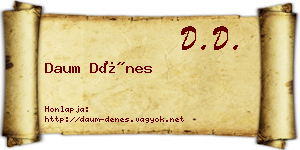 Daum Dénes névjegykártya