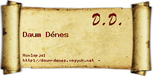 Daum Dénes névjegykártya